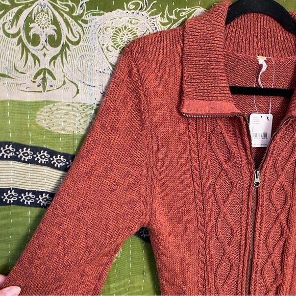 NWT Free People Red Jasper Mont Blanc Long Sleeve Mini Sweater Dress Size Large - Picture 5 of 16